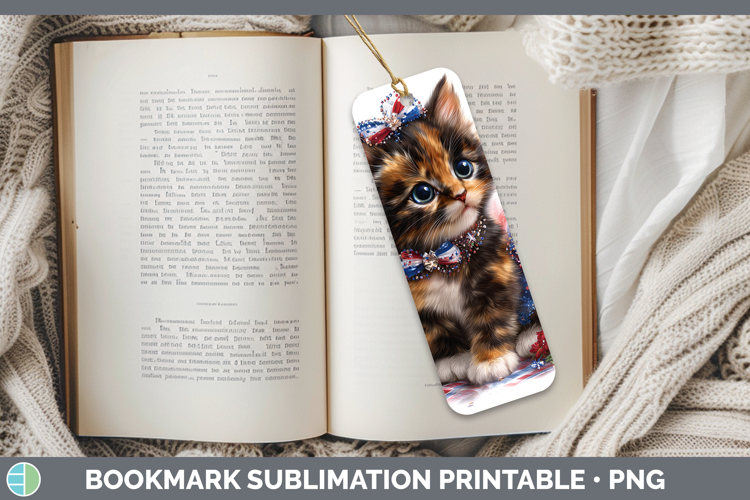 Cats Patriotic Tortoiseshell Cat Bookmark Sublimation Printa