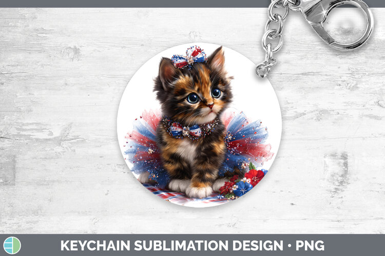 GorgeousCats Patriotic Keychain design.