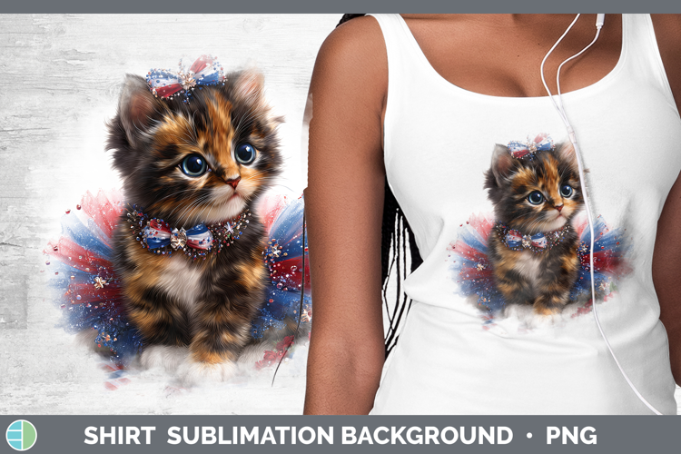Cats Patriotic Tortoiseshell Cat Shirt Sublimation Backgroun
