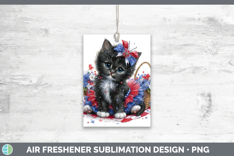 Cats Patriotic Tuxedo Cat Air Freshener Sublimation Car Fres