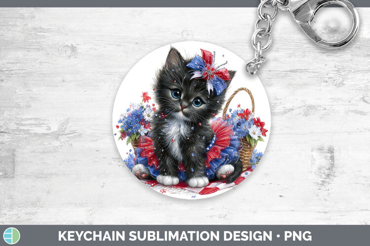 GorgeousCats Patriotic Keychain design.