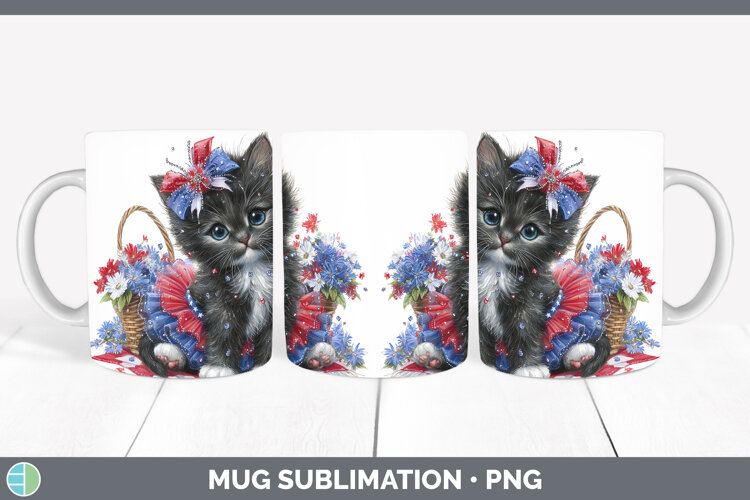 GorgeousCats Patriotic Mug Wrap design.