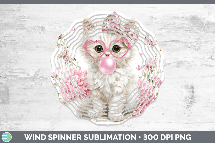 GorgeousCats Pink Bubble Gum Wind Spinner design.