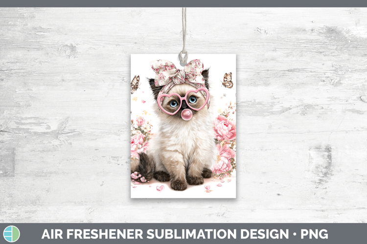 Birman Cats Pink Bubble Gum Air Freshener Sublimation Design