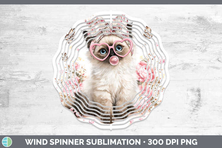 GorgeousCats Pink Bubble Gum Wind Spinner design.