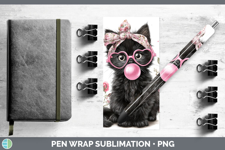 GorgeousCats Pink Bubble Gum Pen Wrap design.