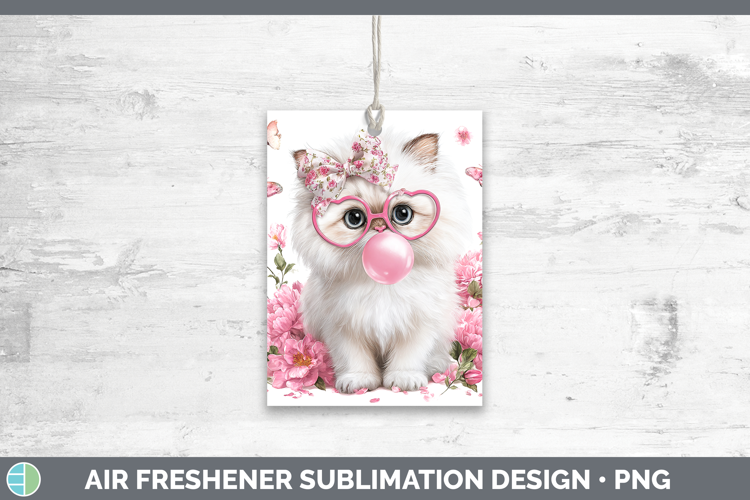 Himalayan Cats Pink Bubble Gum Air Freshener Sublimation Des
