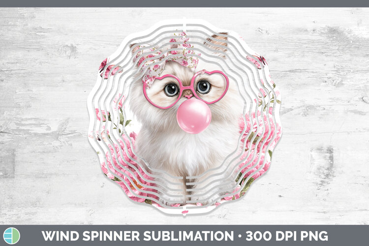 GorgeousCats Pink Bubble Gum Wind Spinner design.