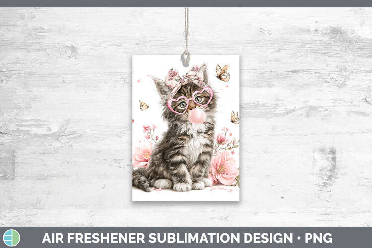 GorgeousCats Pink Bubble Gum Air Freshener design.