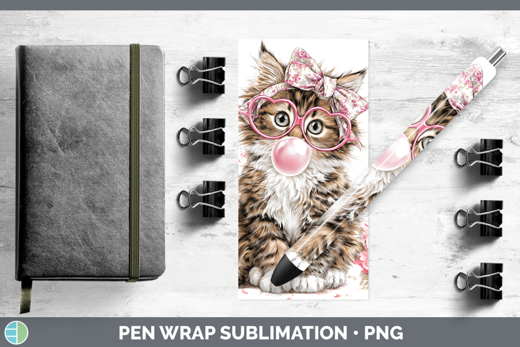 Norwegian Forest Cats Pink Bubble Gum Pen Wrap Sublimation D
