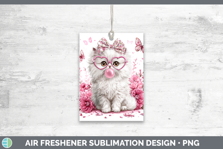 Persian Cats Pink Bubble Gum Air Freshener Sublimation Desig