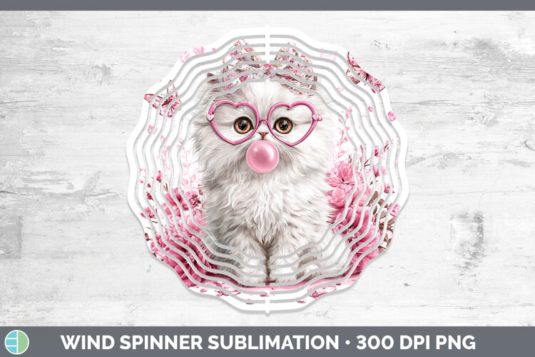 GorgeousCats Pink Bubble Gum Wind Spinner design.