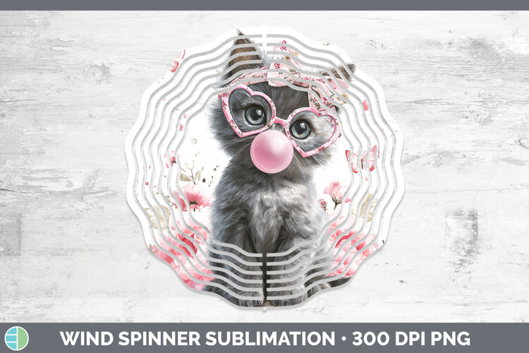 GorgeousCats Pink Bubble Gum Wind Spinner design.