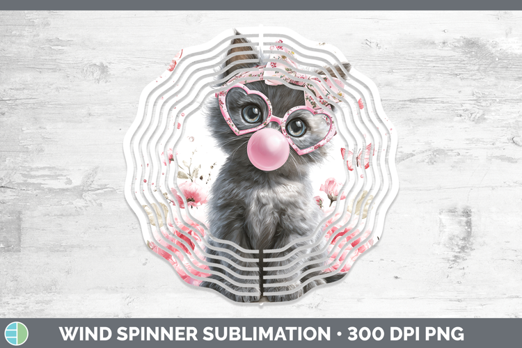 Russian Blue Cats Pink Bubble Gum Wind Spinner Sublimation D