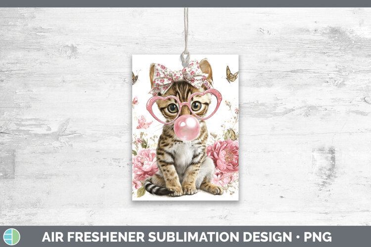 GorgeousCats Pink Bubble Gum Air Freshener design.