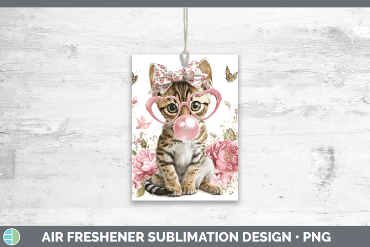 Savannah Cats Pink Bubble Gum Air Freshener Sublimation Desi