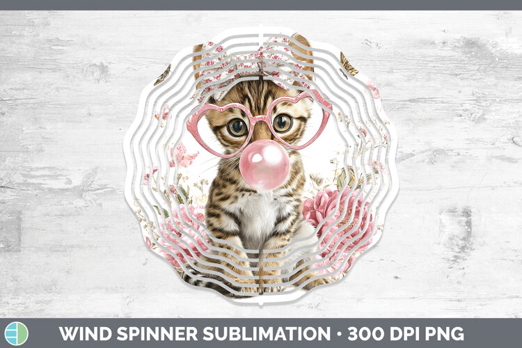 GorgeousCats Pink Bubble Gum Wind Spinner design.