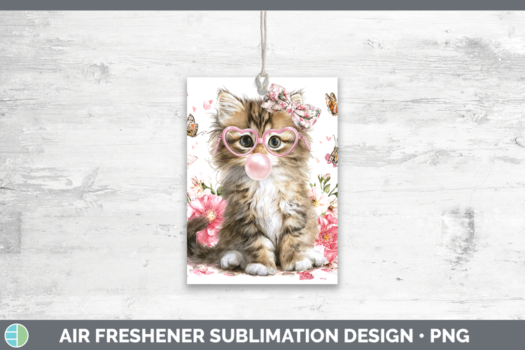 Siberian Cats Pink Bubble Gum Air Freshener Sublimation Desi