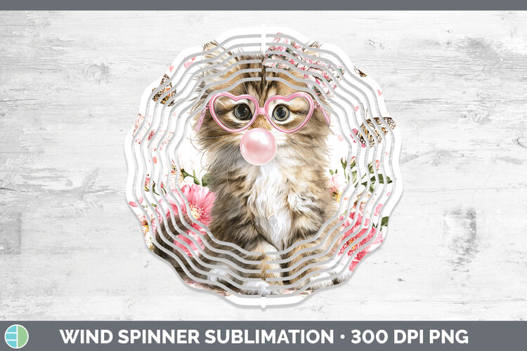 GorgeousCats Pink Bubble Gum Wind Spinner design.