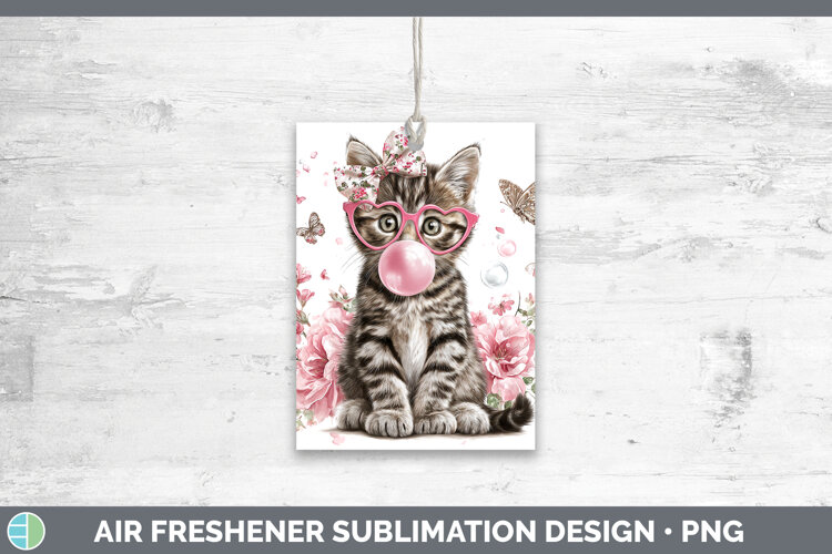 GorgeousCats Pink Bubble Gum Air Freshener design.