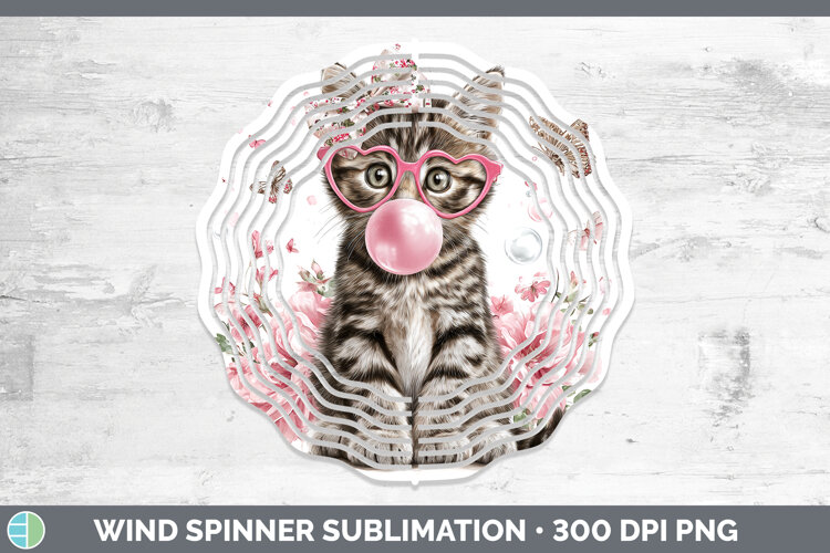 GorgeousCats Pink Bubble Gum Wind Spinner design.