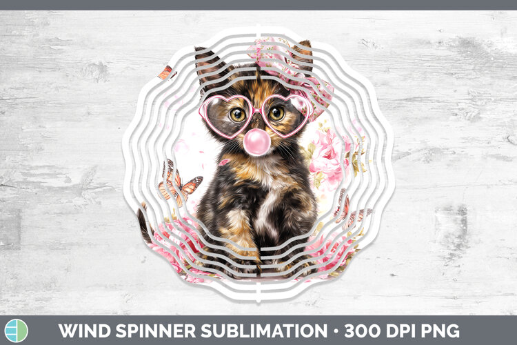 GorgeousCats Pink Bubble Gum Wind Spinner design.