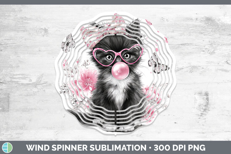 GorgeousCats Pink Bubble Gum Wind Spinner design.