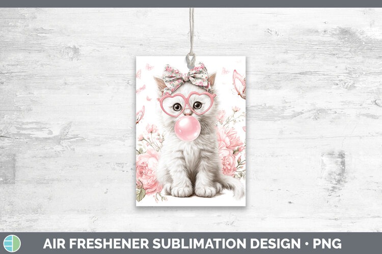 GorgeousCats Pink Bubble Gum Air Freshener design.