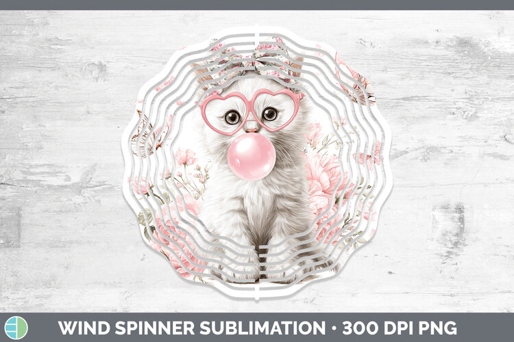 GorgeousCats Pink Bubble Gum Wind Spinner design.