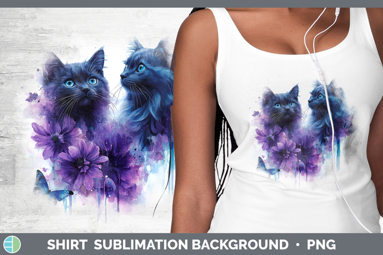 Cats Purple Drips Russian Blue Shirt Sublimation Sublimation