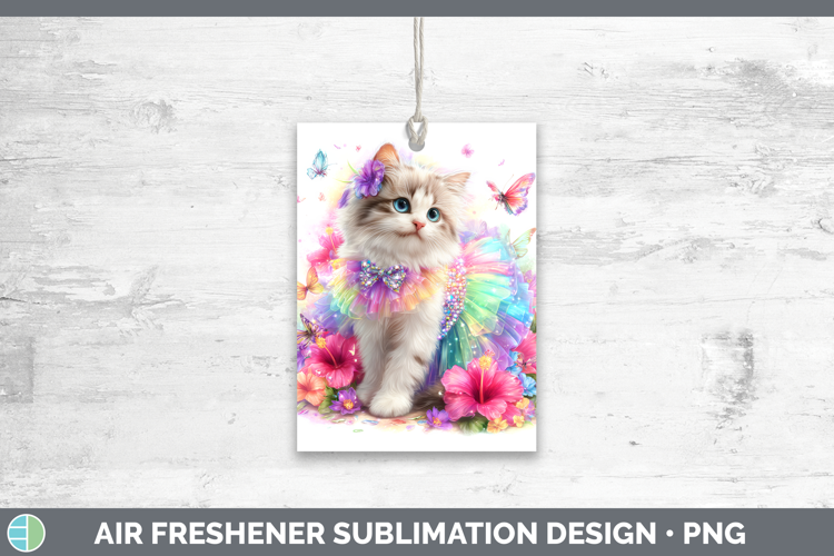 Cats Rainbow Summer Angora Cat Air Freshener Sublimation Car