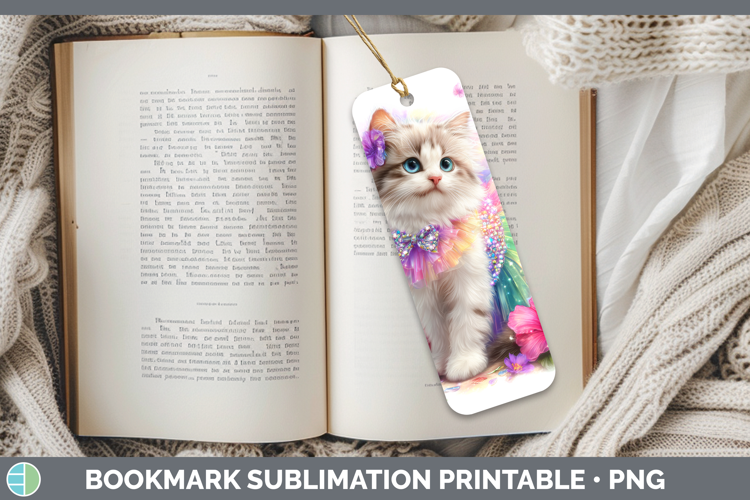 Cats Rainbow Summer Angora Cat Bookmark Sublimation Printabl