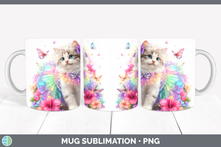 GorgeousCats Rainbow Summer Mug Wrap design.