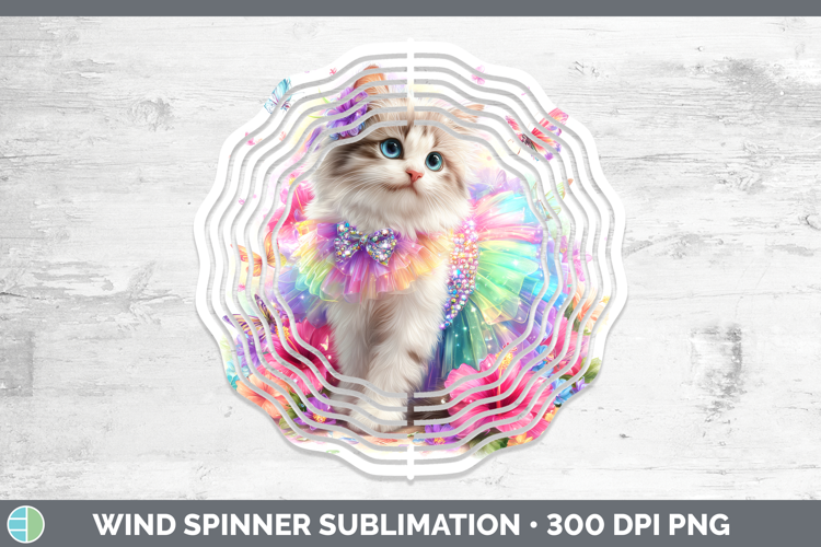 Cats Rainbow Summer Angora Cat Wind Spinner Sublimation Spin
