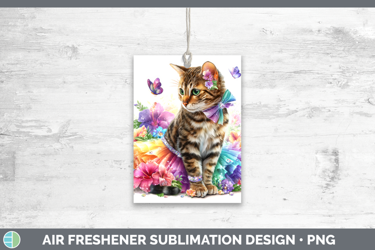 Cats Rainbow Summer Bengal Cat Air Freshener Sublimation Car