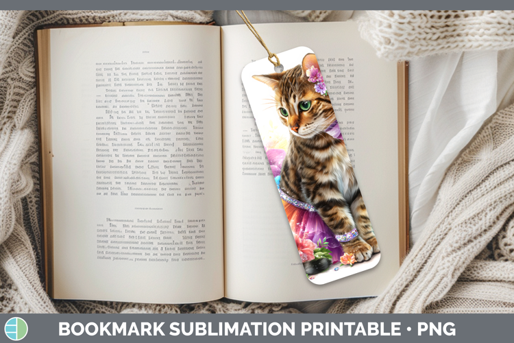 Cats Rainbow Summer Bengal Cat Bookmark Sublimation Printabl