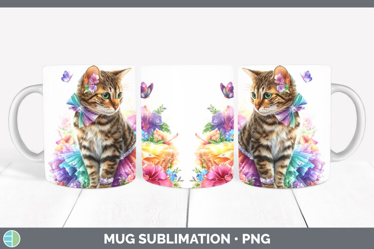 GorgeousCats Rainbow Summer Mug Wrap design.