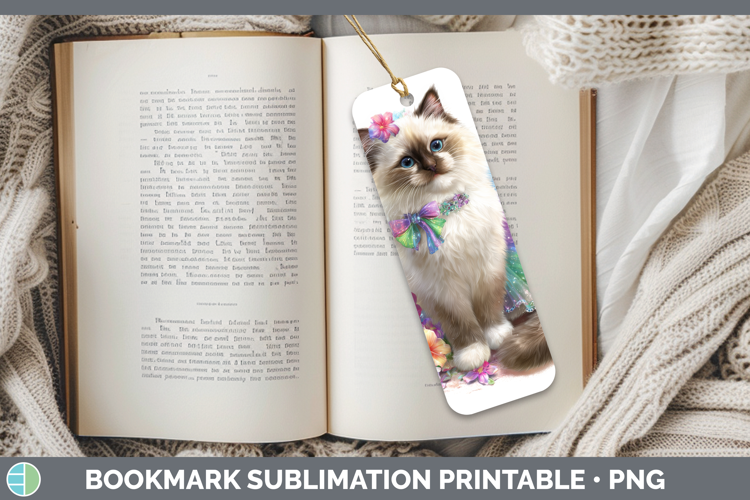 Cats Rainbow Summer Birman Cat Bookmark Sublimation Printabl