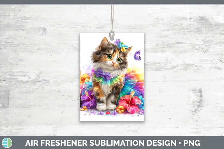 Cats Rainbow Summer Calico Cat Air Freshener Sublimation Car