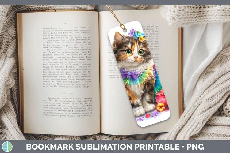 Cats Rainbow Summer Calico Cat Bookmark Sublimation Printabl