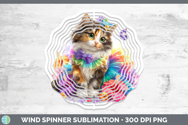 GorgeousCats Rainbow Summer Wind Spinner design.