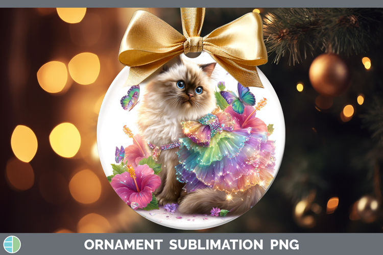 Cats Rainbow Summer Himalayan Cat Ornament Sublimation Baubl