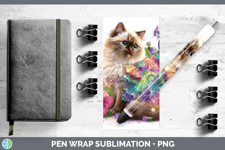 Cats Rainbow Summer Himalayan Cat Pen Wrap Sublimation Pen D