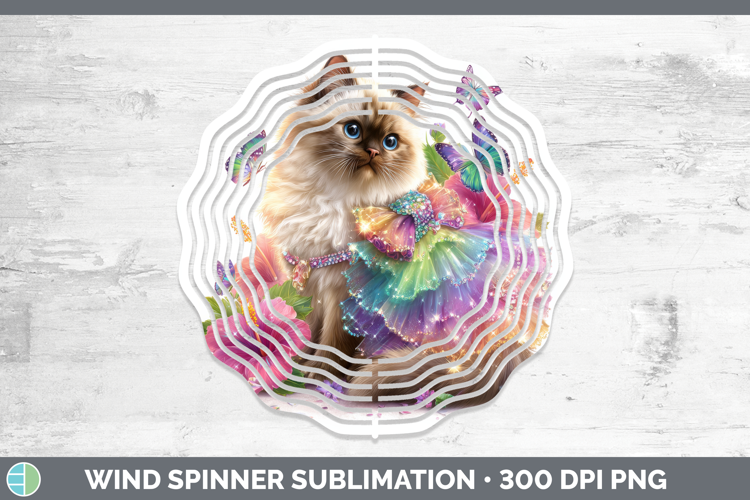 Cats Rainbow Summer Himalayan Cat Wind Spinner Sublimation S