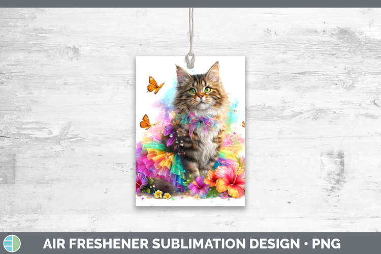 Cats Rainbow Summer Maine Coon Cat Air Freshener Sublimation