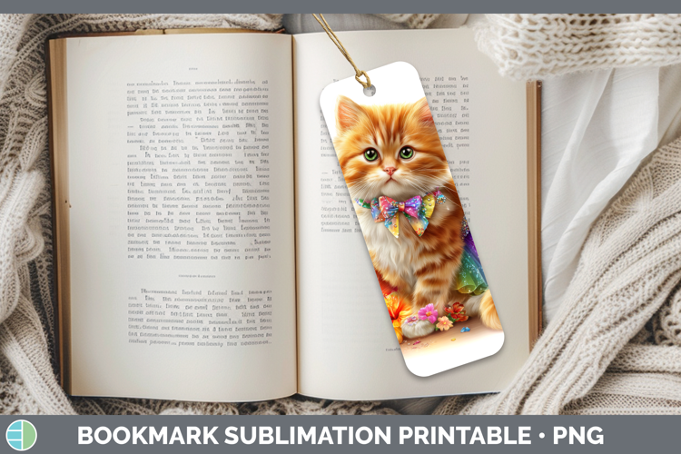 Cats Rainbow Summer Orange Cat Bookmark Sublimation Printabl