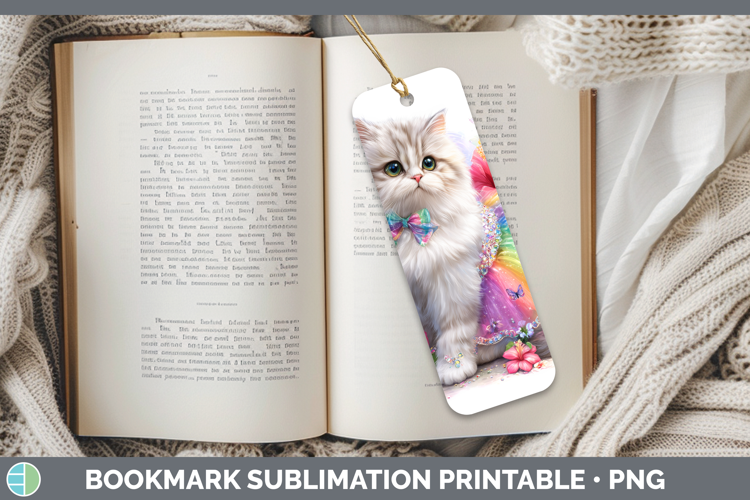 Cats Rainbow Summer Persian Cat Bookmark Sublimation Printab