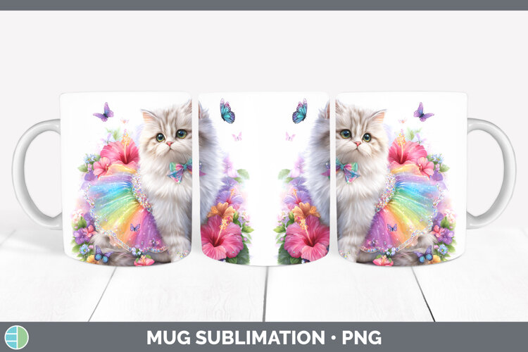 GorgeousCats Rainbow Summer Mug Wrap design.