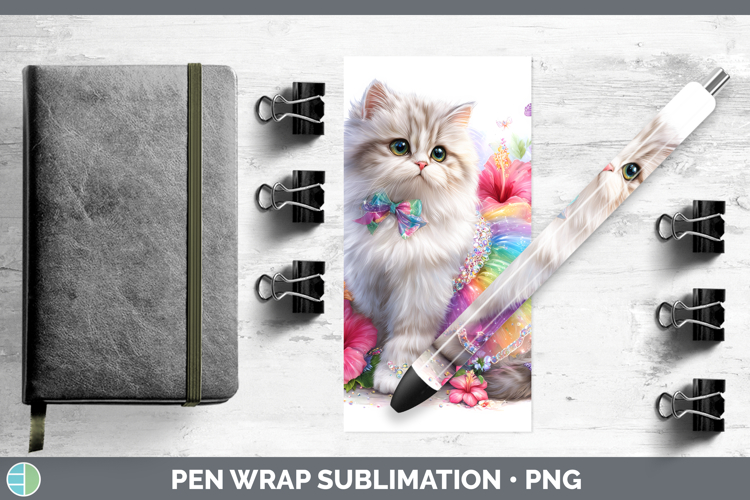 Cats Rainbow Summer Persian Cat Pen Wrap Sublimation Pen Des