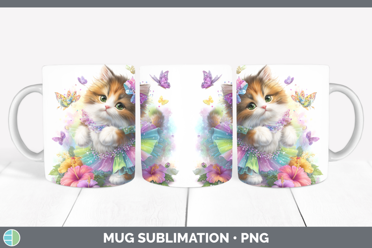 Cats Rainbow Summer Ragdoll Cat Mug Wrap Sublimation Coffee
